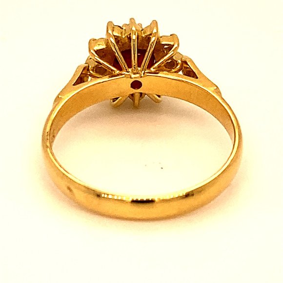 Ruby 1.09ct Diamonds Solid 18K Cocktail Ring - Picture 5 of 7